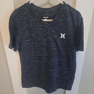 Hurley Boys T-Shirt – Size Large (7/8 Yrs) – Navy Blue Heather V-Neck